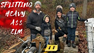 Splitting Wood For The Outdoor Wood Boiler [upl. by Marcelline780]