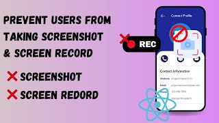 Prevent Screenshot amp Screen Recording on Your React Native App [upl. by Felicdad685]