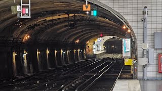 Paris Métro aka Métropolitain at Gare d’Austerlitz Dupleix and BirHakeim at Paris France Europe [upl. by Perla]