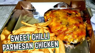 Manjaros Sweet Chilli Parmesan Chicken Food Review [upl. by Enitsuga]