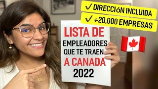 ✅LISTA de EMPRESAS que contratan extranjeros en CANADÁ📣APLICA ASÍ y consigue trabajo en Canadá 2022 [upl. by Yrkcaz]