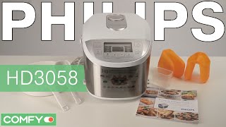 Philips HD 3058  мультиварка с большим рабочим объемом  Видеодемонстрация от Comfy [upl. by Ahsenad]