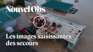 Inondations en Espagne  les images aériennes filmées par les secours [upl. by Juieta]