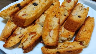 Italian Badami Cake Rusk l Almond Biscotti  No ButterNo Oven Recipe l The Quirk Flavors [upl. by Anivlis]