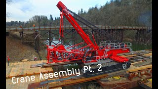 Manitowoc MLC300 Crawler Crane Assembly and Transport Stage 2 [upl. by Teiv]