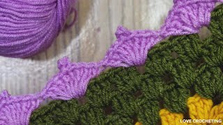 Easy Crochet Blanket Border  Crochet Edging [upl. by Noloc]