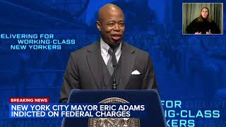 NYC Mayor Eric Adams says he will not resign after federal indictment [upl. by Atinrehs]