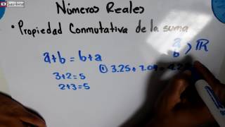 PROPIEDAD CONMUTATIVA DE LA SUMA  NUMEROS REALES [upl. by Erminna]