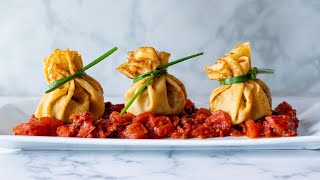 Italian Meatballs in Crepe Packets with Sun Dried Tomato Sauce [upl. by Moe]