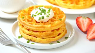 2 Ingredient Low Carb Waffles  Gluten Free  Keto [upl. by Ecnarual]