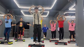 Beginner stepper workout choreography steppers zumba aerobic cardio fitness [upl. by Etam]