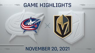 NHL Highlights  Blue Jackets vs Golden Knights  Nov 20 2021 [upl. by Aehsan634]