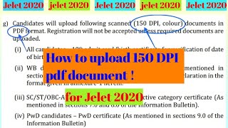 jelet 2020  how to upload 150 DPI pdf document [upl. by Aggy]