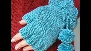 HOW TO KNIT FINGERLESS GLOVES  With individual fingers and lace cuff Part 3 of 3 [upl. by Kraul70]