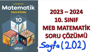 10sınıf Matematik ders kitabı sayfa 202 quotHazır mısınızquot soru çözümleri Miray yayınları [upl. by Stultz]