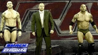 Evolution reunites to humble The Shield on Raw SmackDown April 18 2014 [upl. by Aeikan]