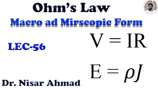 Ohms Law Microscopic form of Ohms Law [upl. by Annayad863]