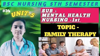 FAMILY THERAPY MENTAL HEALTH NURSING1ST BSC NURSING 5TH SEMESTER [upl. by Kurman]