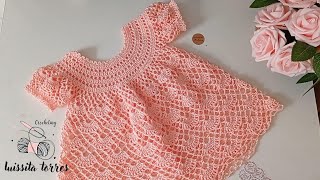 WOW🥰Vestido para Bebé Tejido a Crochet 69 Meses paso a paso Fácil y Rápido de tejer Nuevo patrón [upl. by Nuahsal]