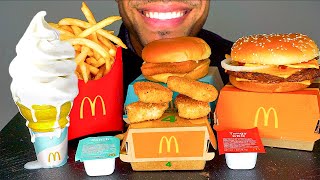 ASMR McDonald’s Ice Cream Cone Cheesy Quarter Pounder Chicken Nuggets Fries Fish Fillet Big Bites [upl. by Alleris]