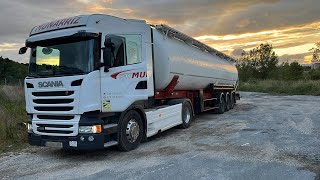 Escapando del temporal kirk Aguilar de Campoo Quintana del Tozo Scania R450 [upl. by Flagler323]