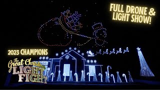 2023 Great Christmas Light Fight Winning Drone Show amp Light Show [upl. by Akinwahs]