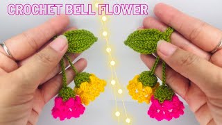 Crochet beautiful bell flower  crochet bell flower keychain  easy crochet flower [upl. by Noyad]