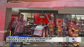 Semitruck driver intentionally crashes into Kroger in Millington officials say [upl. by Mallon146]