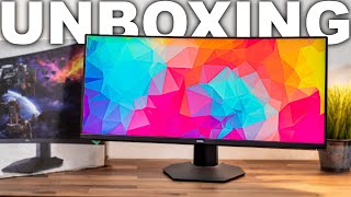 Dell S3422DWG 34quot Ultrawide Gaming Monitor Unboxing [upl. by Prisilla580]