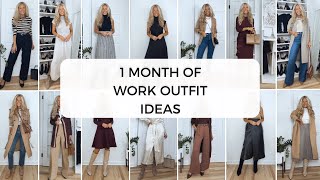 1 MONTH OF WORK OUTFIT IDEAS  Professional Work Office Wear Lookbook Fall [upl. by Eyssej960]