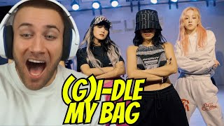 THEY ARE BADASS GIDLE  MY BAG LYRICS  Choreography Practice Video  REACTION [upl. by Valentijn931]