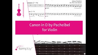 Canon in D by Palchelbel  Violin Sheet Music [upl. by Blockus669]