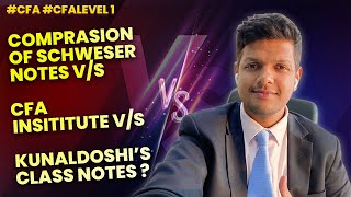 Comparison of SCHWESER Notes vs CFA INSTITUTE vs Kunal Doshis Class NOTES cfa cfalevel1 [upl. by Casar]