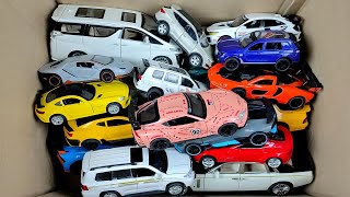 BOX FULL OF Model Cars Honda Civic Bugatti Divo McLaren 650s Audi Rs7 Ford Raptor Ferrari sf90 [upl. by Norrat236]