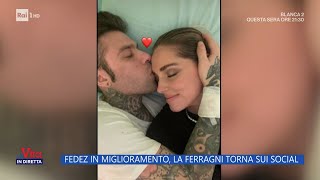 Fedez sta meglio Chiara Ferragni va a trovarlo con il figlio  La vita in diretta 05102023 [upl. by Hatti]