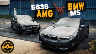 Mercedes E63S AMG vs BMW M5 Sedan Comparison  Full Review  Drag Race [upl. by Epuladaug]