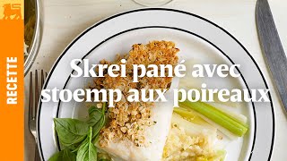 Skrei pané stoemp aux poireaux et sauce au coco [upl. by Ethban291]