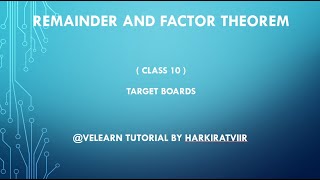 Factorization of polynomials  Remainder and Factor Theorem  CONCISE MATHEMATICS  CLASS 10  ICSE [upl. by Jo]