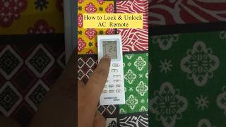 How to Lock amp Unlock AC remotes shorts howto [upl. by Nathanial]