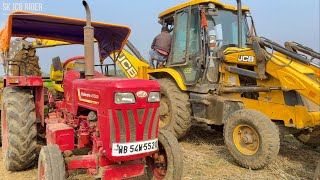 Jcb 3dx Backhoe Loader Machine Loading Mud In Mahindra 475 Di Tractor  Jcb Tractor  Jcb Machine [upl. by Franni]