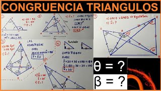 CONGRUENCIA DE TRIANGULOS  Problemas resueltos paso a paso  Geometría plana [upl. by Aray]