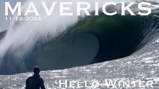 Hello Winter  Mavericks Opening Season Swell  November 12th 2024  Big Wave Surfing [upl. by Alamac980]