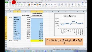 How To Calculate a Weighted Moving Average in Excel 2010 [upl. by Grover662]