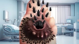 ASMR paw cleaning treatment in animation  removing full of insect from hole [upl. by Aleras245]