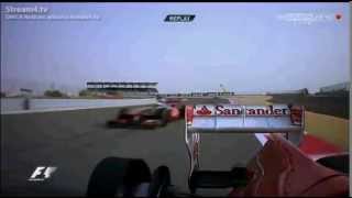 Felipe Massa Tyre Puncture  2013 Bahrain [upl. by Asilegna]