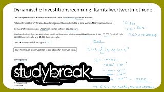 Dynamische Investitionsrechnung Kapitalwertmethode Vorteilhaftigkeit  Unternehmensbesteuerung [upl. by Aynodal480]