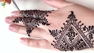 New Stylish Moroccan Henna Inscriptio Back Hand Mehndi Design  Latest Mehndi [upl. by Rawden]