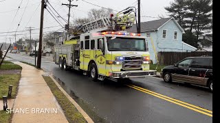 Hazlet Fire Department Ladder 39291 Responding 4324 [upl. by Ecreip215]