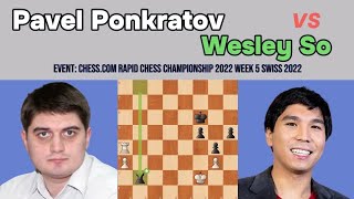 Dominating Chess Game Wesley So vs Pavel Ponkratov – Rapid Chess Championship 2022 [upl. by Eisus846]