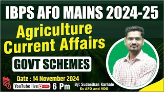 Agriculture Current Affairs  IBPS AFO Mains 202425  By Sudarshan Karhale Sir [upl. by Spracklen]